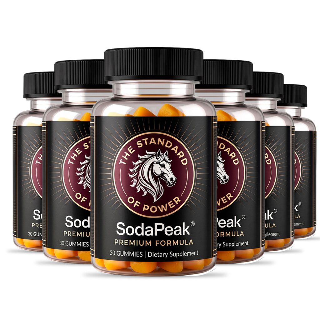 Six bottles of SodaPeak premium formula gummies